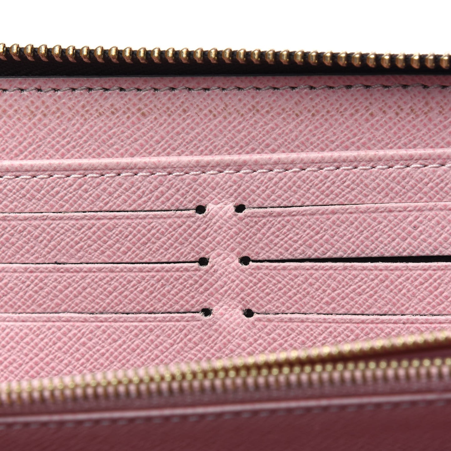Damier Ebene Zippy Wallet Rose Ballerine