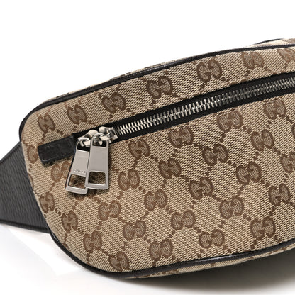 Gucci Monogram Dollar Calfskin Waist Pouch Beige Ebony Testa di Moro Marrone Scuro 9 of 10