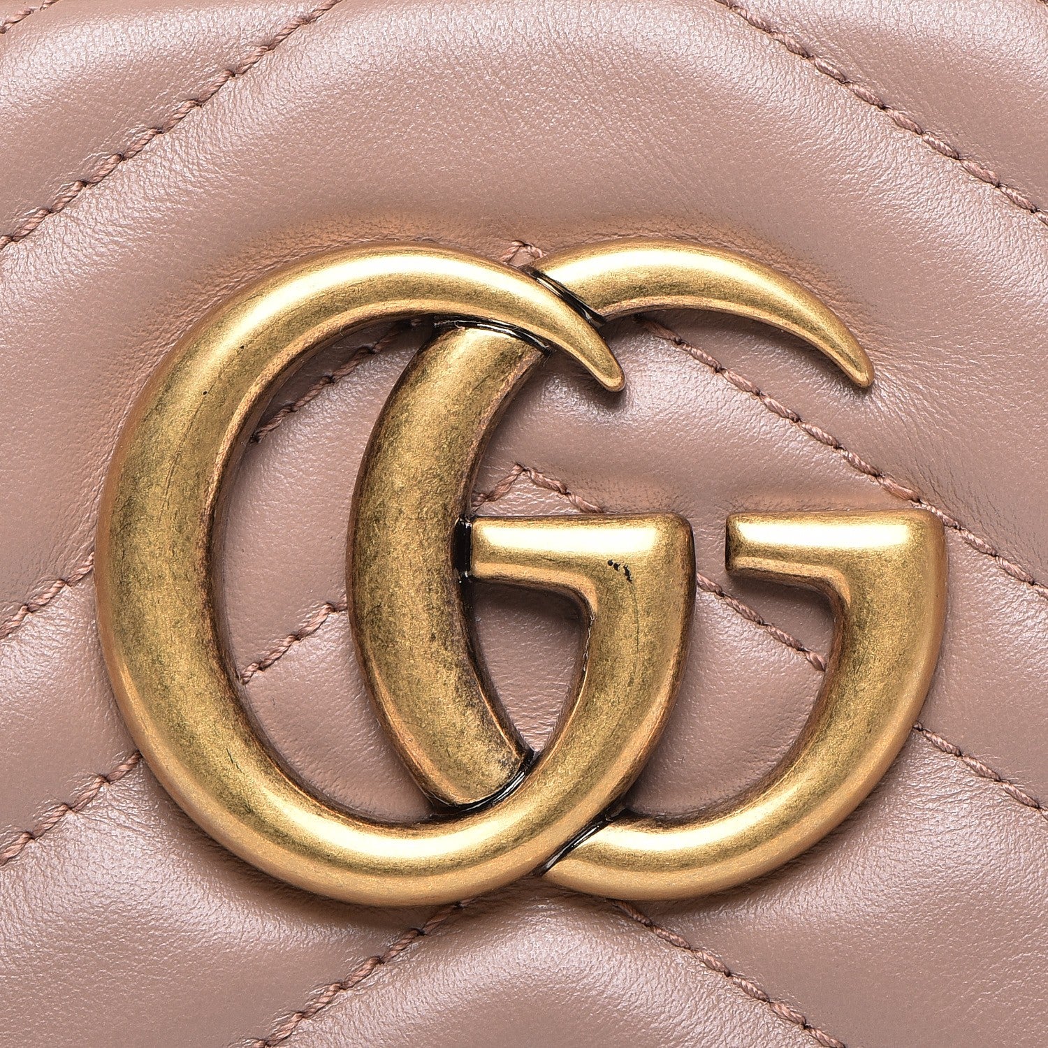 Gucci Calfskin Matelasse Small GG Marmont Chain Shoulder Bag Taupe 8 of 17