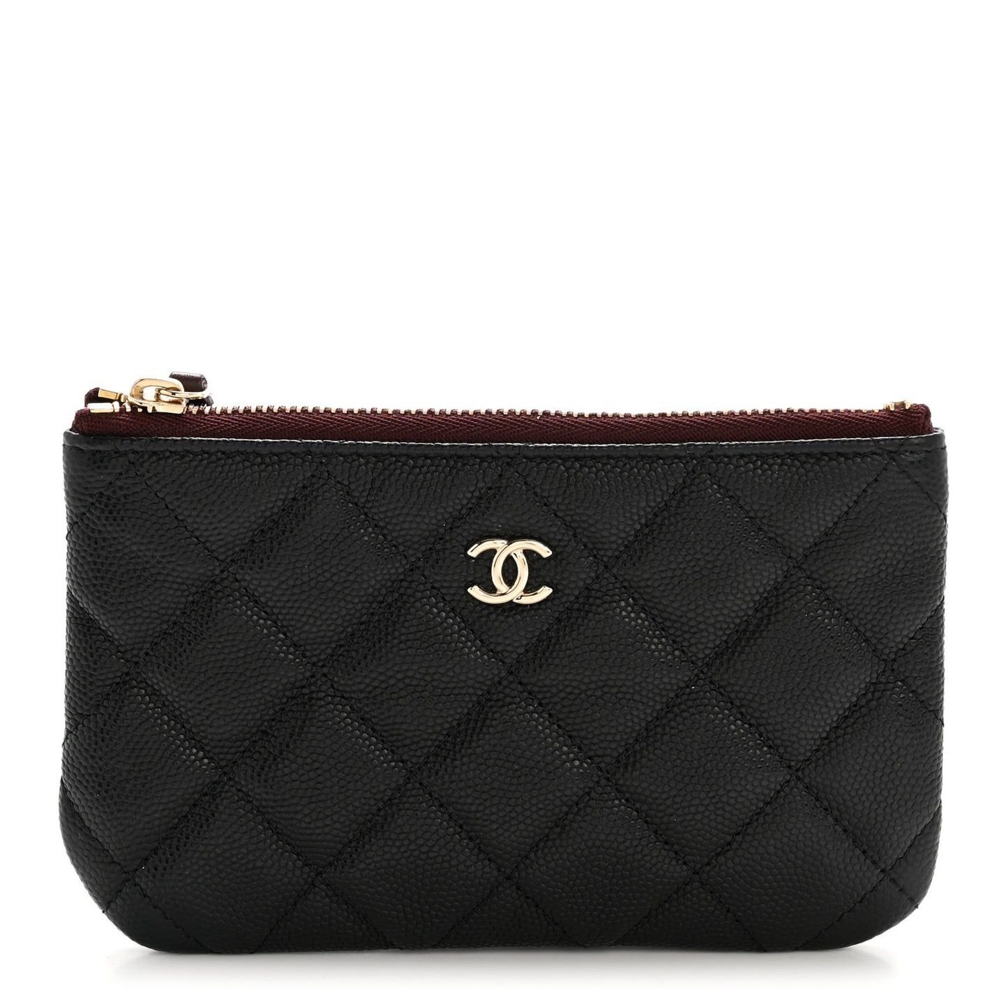 Caviar Quilted Small Cosmetic Case Black