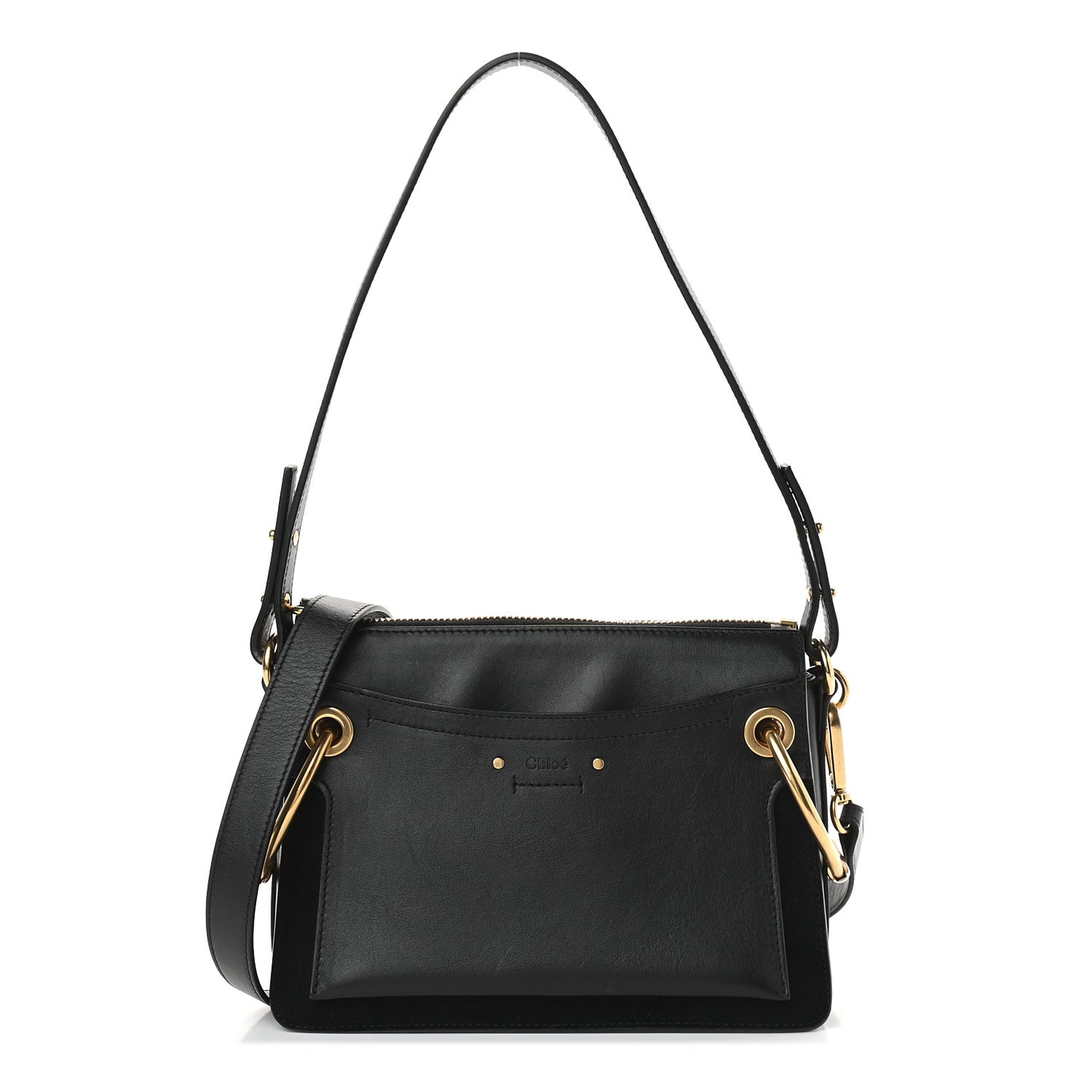 Calfskin Suede Small Roy Bag Black