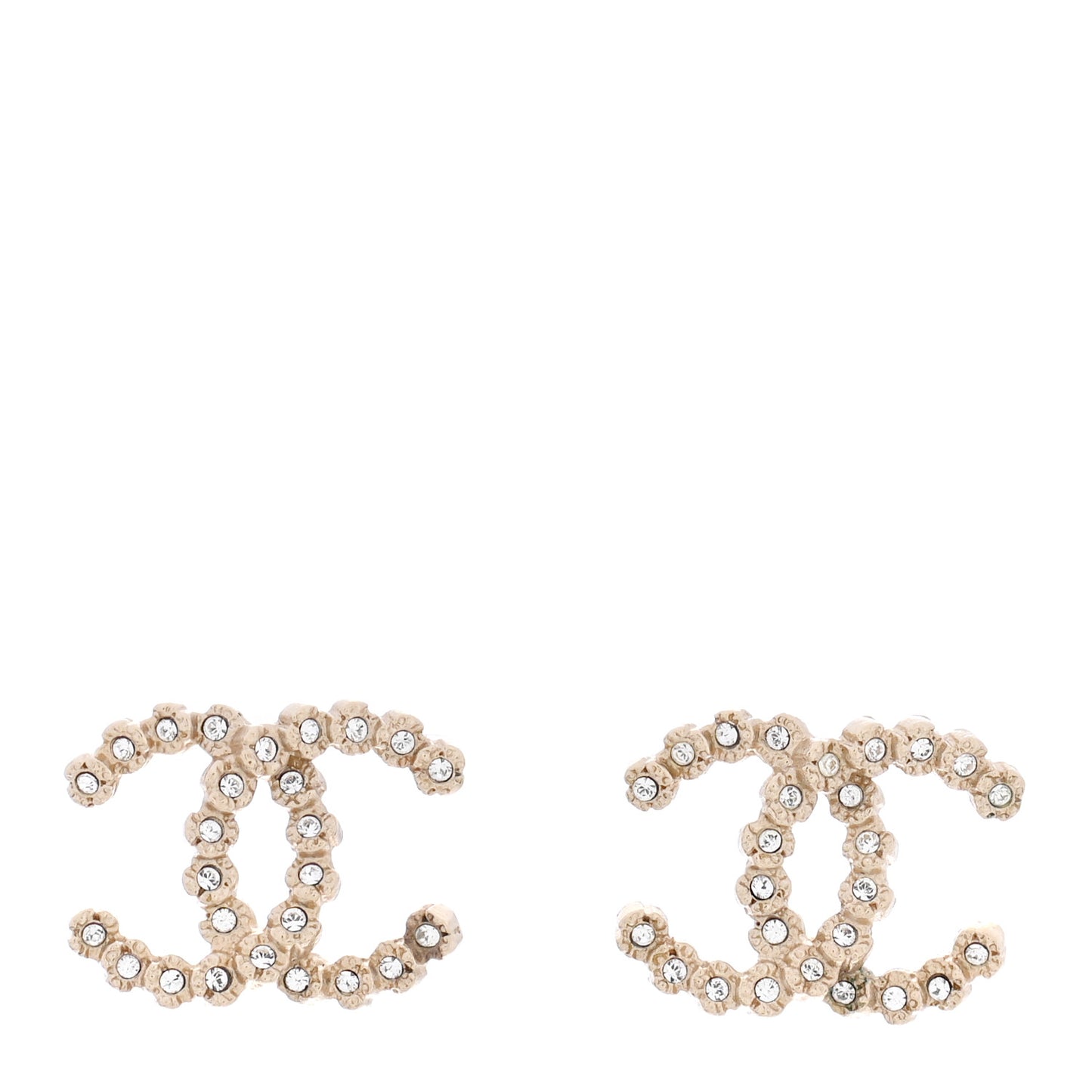 Crystal CC Large Stud Earrings Gold