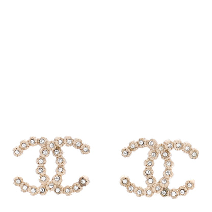 Chanel Crystal CC Large Stud Earrings Gold 1 of 3