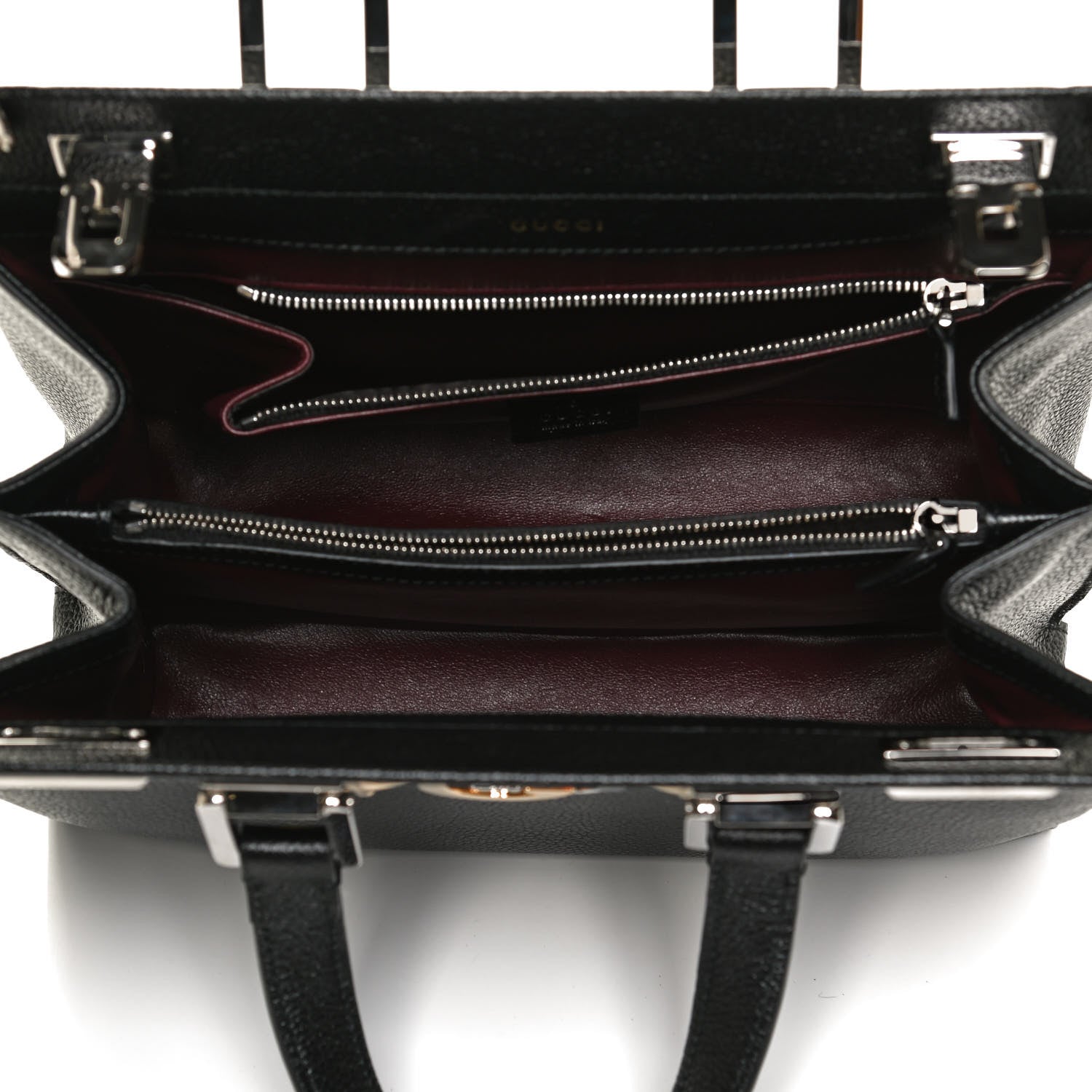Gucci Grainy Calfskin Small Zumi Top Handle Bag Black 5 of 14