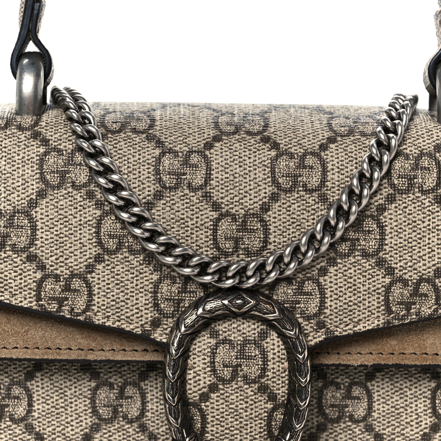 Gucci GG Supreme Monogram Mini Dionysus Top Handle Bag Taupe