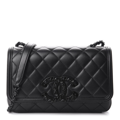 Chanel Lambskin Quilted Small CC Filigree Flap Black 1 of 11