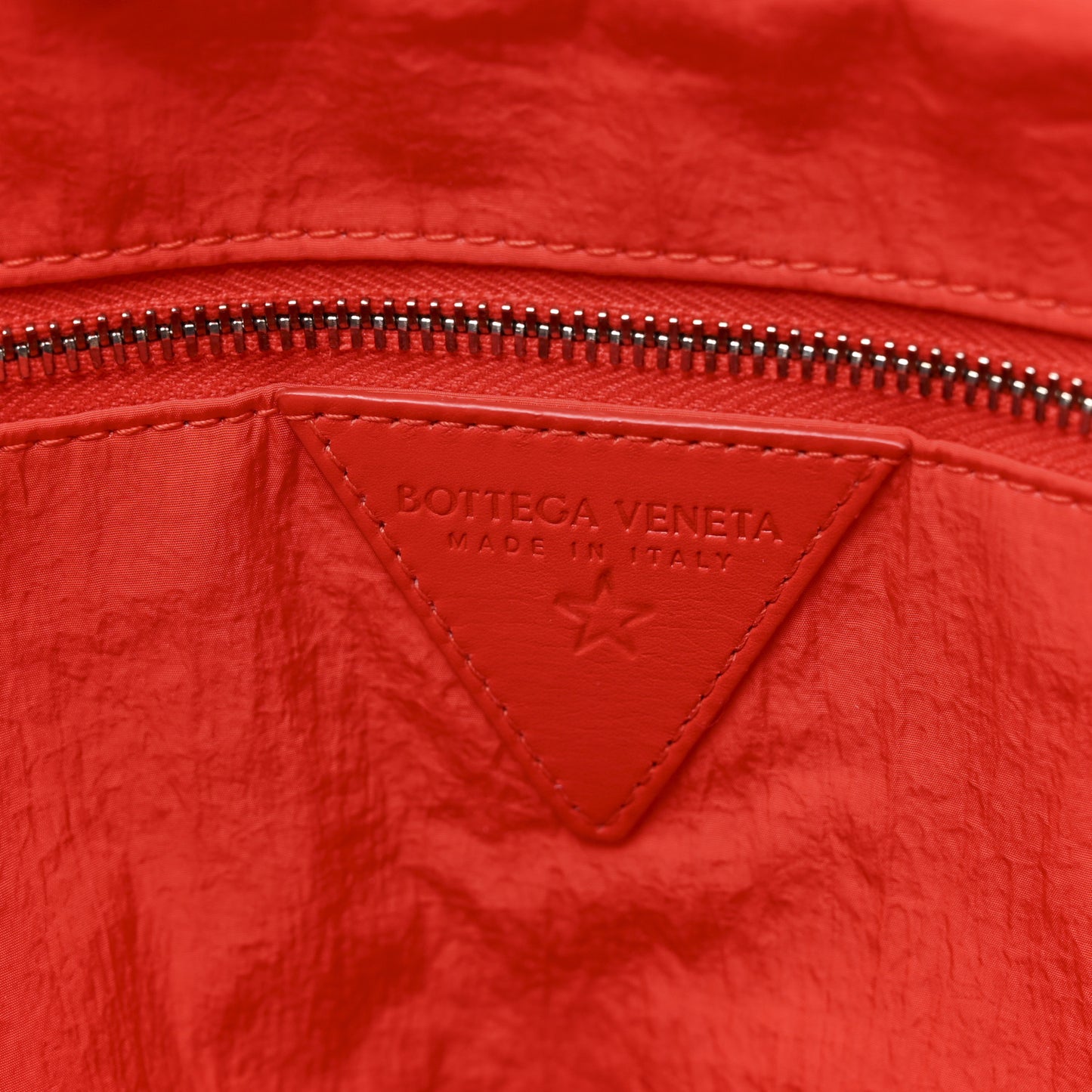 Econyl Jacquard Nylon Intreccio Zip Pouch Clutch Tomato