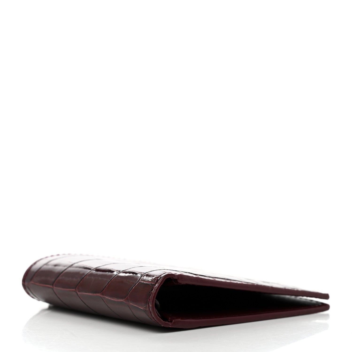 Bottega Veneta Crocodile Bi-Fold Wallet Burgundy 3 of 8