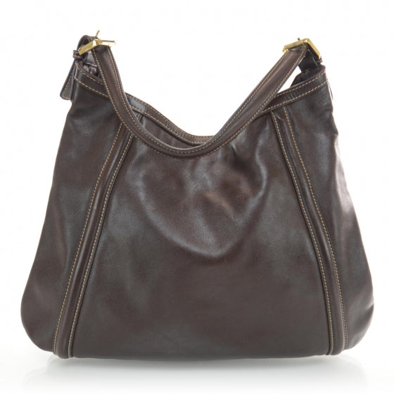 Leather Britt Tote Dark Brown
