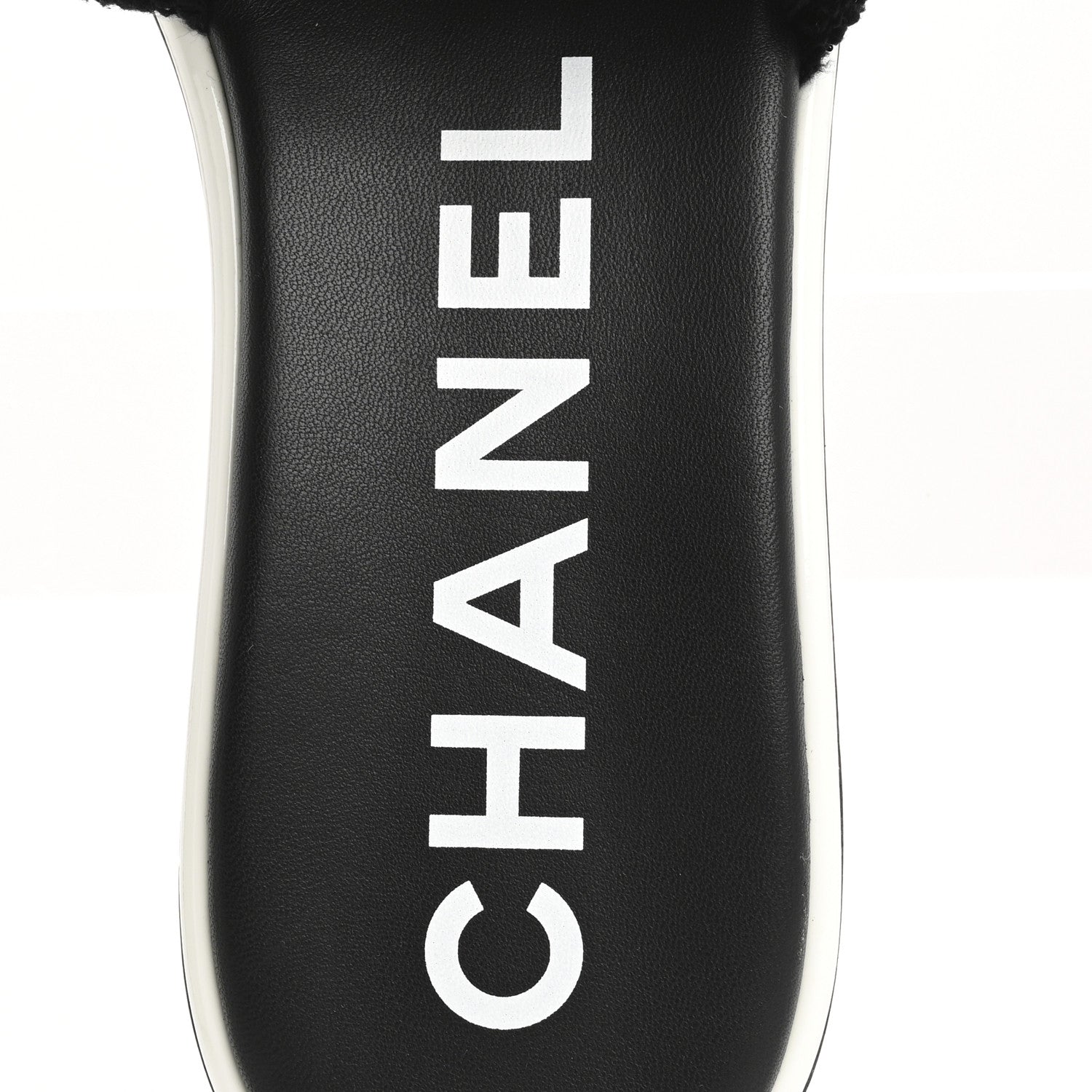 Chanel Cotton Logo Mule Sandals 39.5 Black White 7 of 15