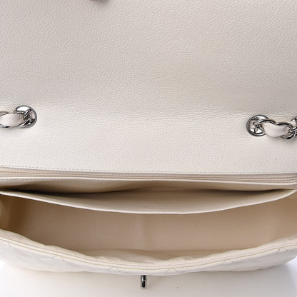 Chanel Caviar Quilted Jumbo Single Flap White 5 of 11