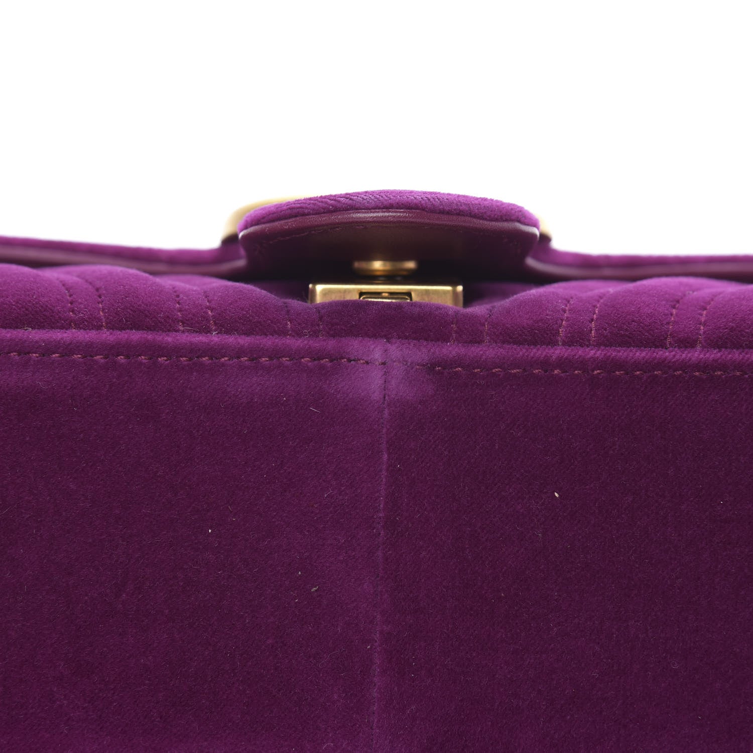 Gucci Velvet Matelasse Small GG Marmont Shoulder Bag Fuchsia Violet Cyclamen 12 of 13