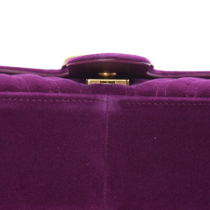 Gucci Velvet Matelasse Small GG Marmont Shoulder Bag Fuchsia Violet Cyclamen 12 of 13