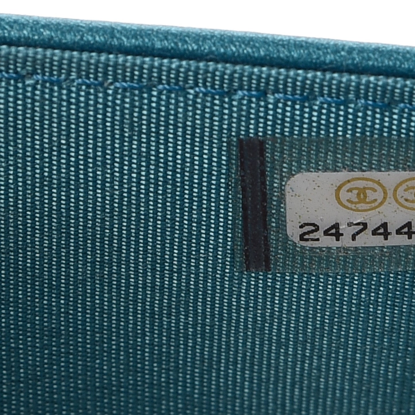 Metallic Caviar Quilted Boy Wallet On Chain WOC Turquoise