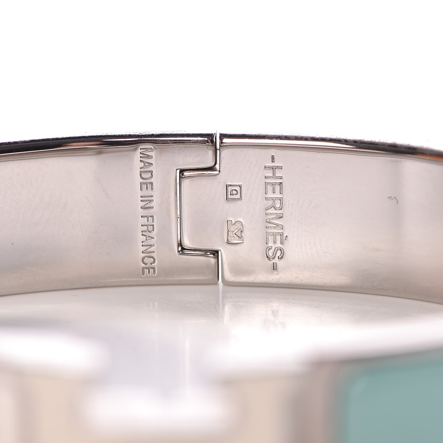 Hermes Enamel Narrow Clic Clac H Bracelet PM Lagon White 4 of 4