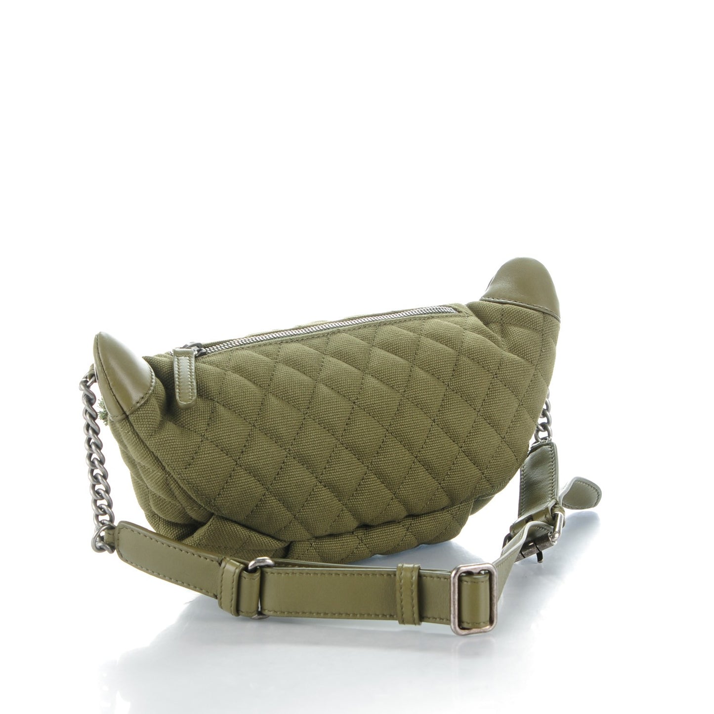 Canvas Lambskin Quilted Coco Cuba Charms Waist Bag Khaki