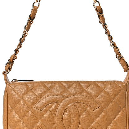 Chanel Caviar Quilted Timeless CC Shoulder Bag Beige 8 of 12