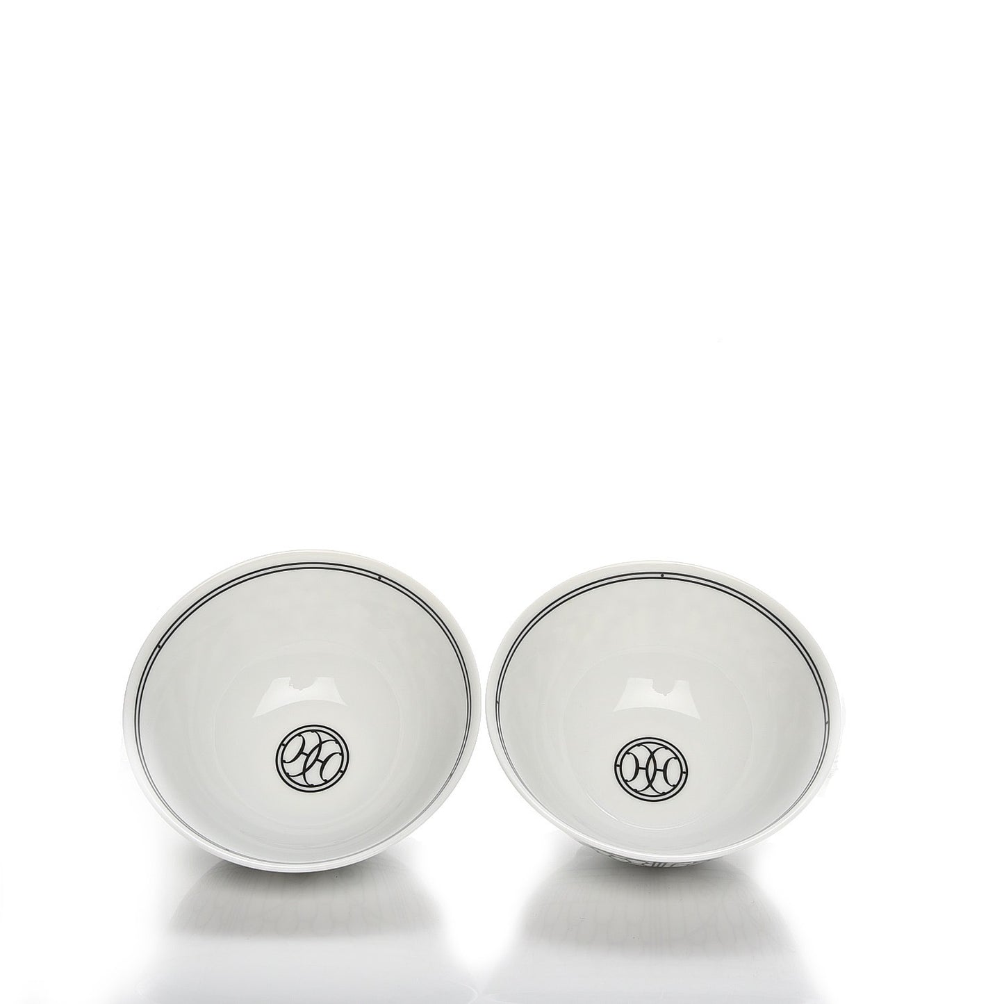 Porcelain H Deco Medium Bowl Set of 2