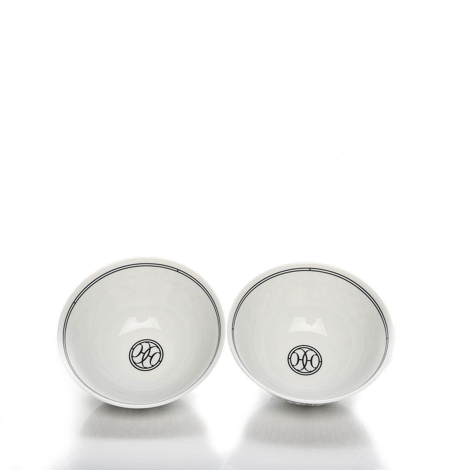 Hermes Porcelain H Deco Medium Bowl Set of 2 4 of 8