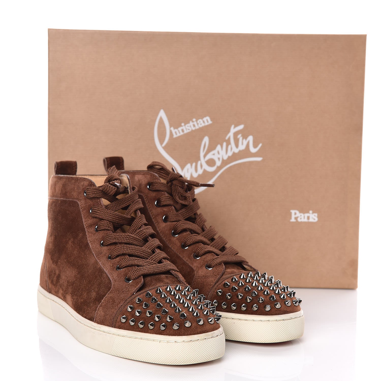 Christian Louboutin Veau Velours Mens Louis Spikes Flat Sneakers 42 Pur Sang 14 of 14