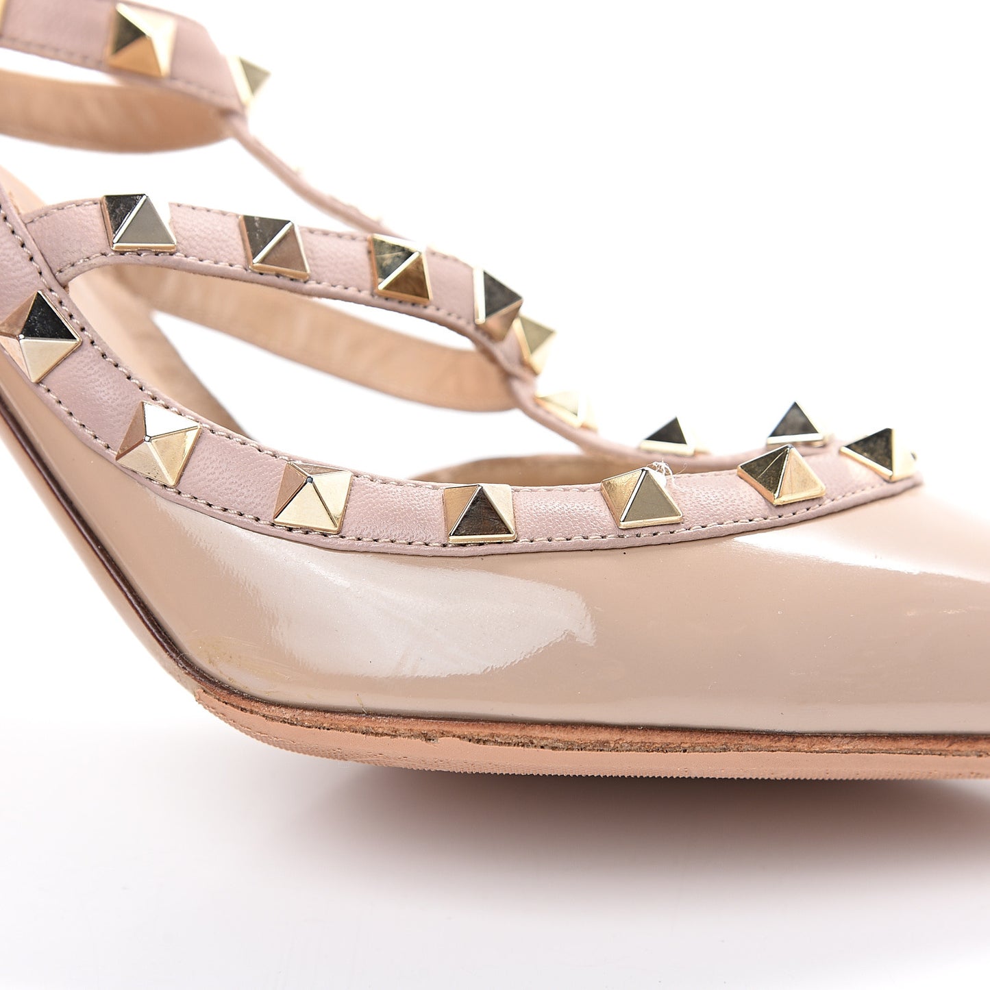 Patent Rockstud Ankle Strap Pumps 38.5 Poudre