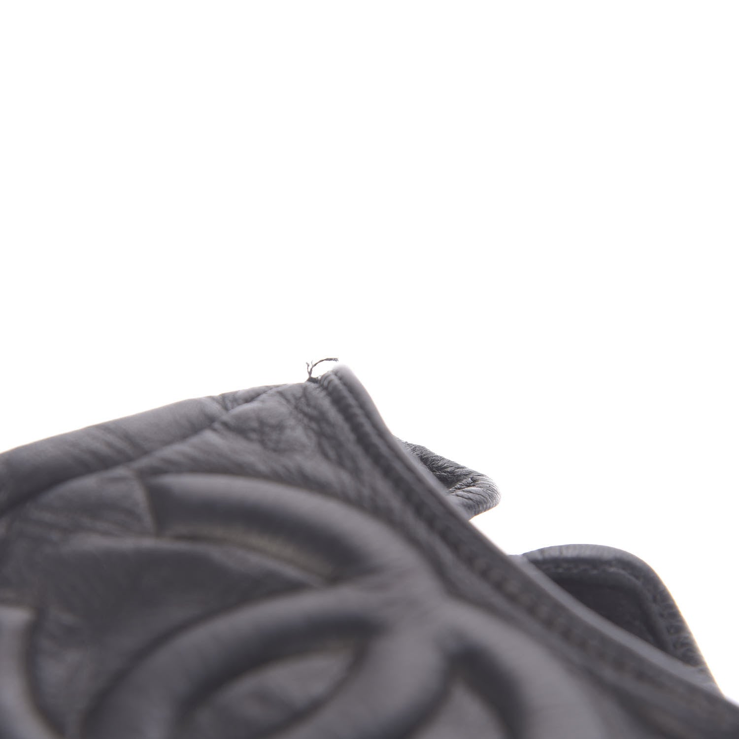 Chanel Lambskin CC Fingerless Gloves 7.5 Black 7 of 8