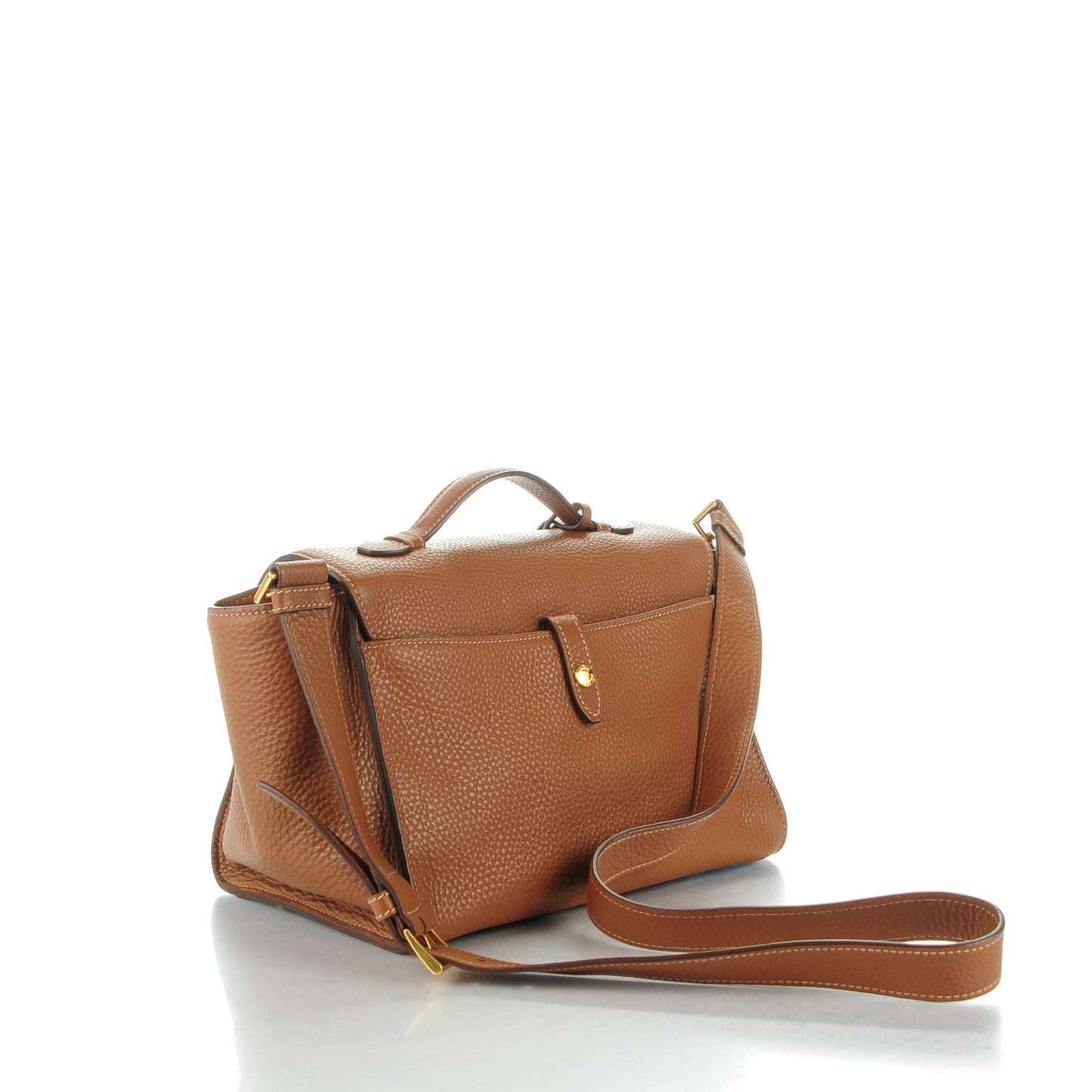 Vitello Daino Sound Twin Pocket Satchel Brandy