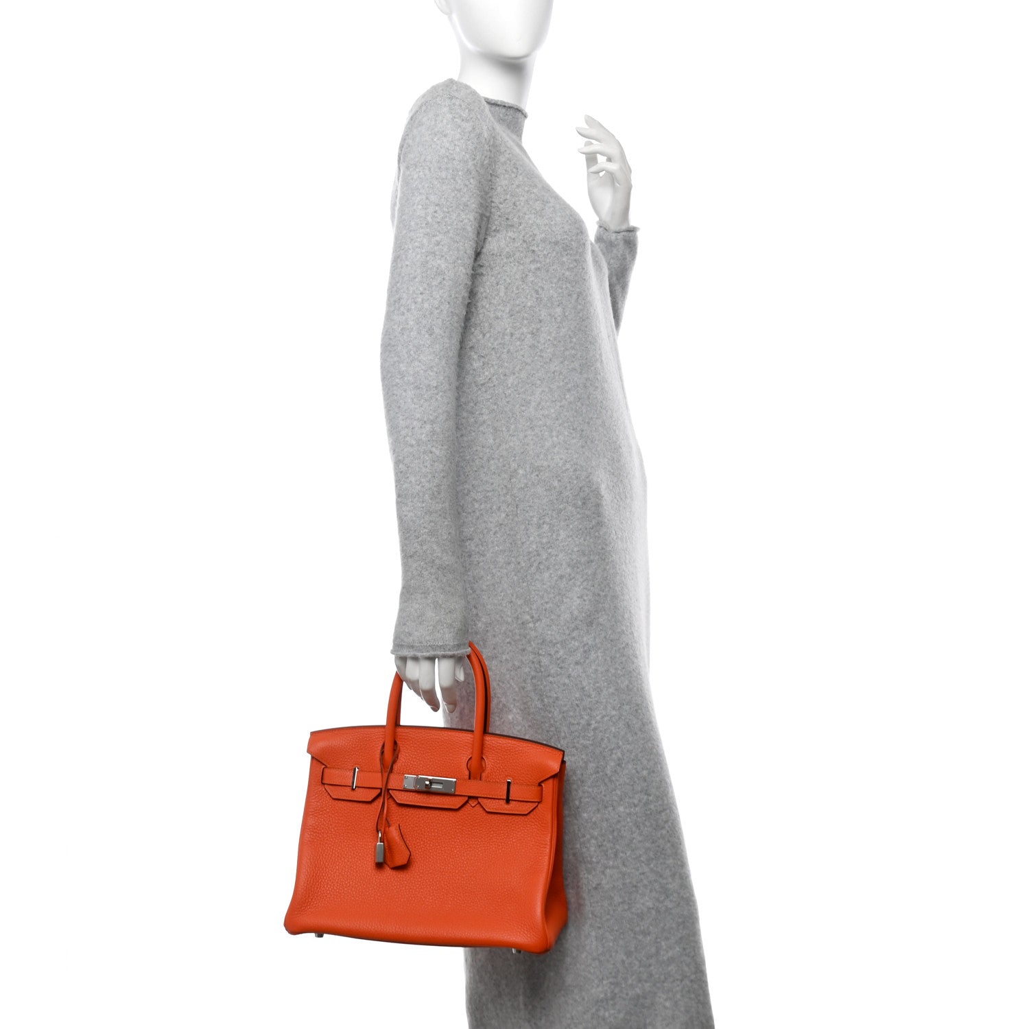 Hermes Taurillon Clemence Birkin 30 Feu 2 of 11
