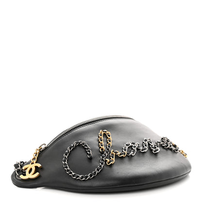 Chanel Calfskin Chain 20s Signe Waist Bag Black 4 of 11