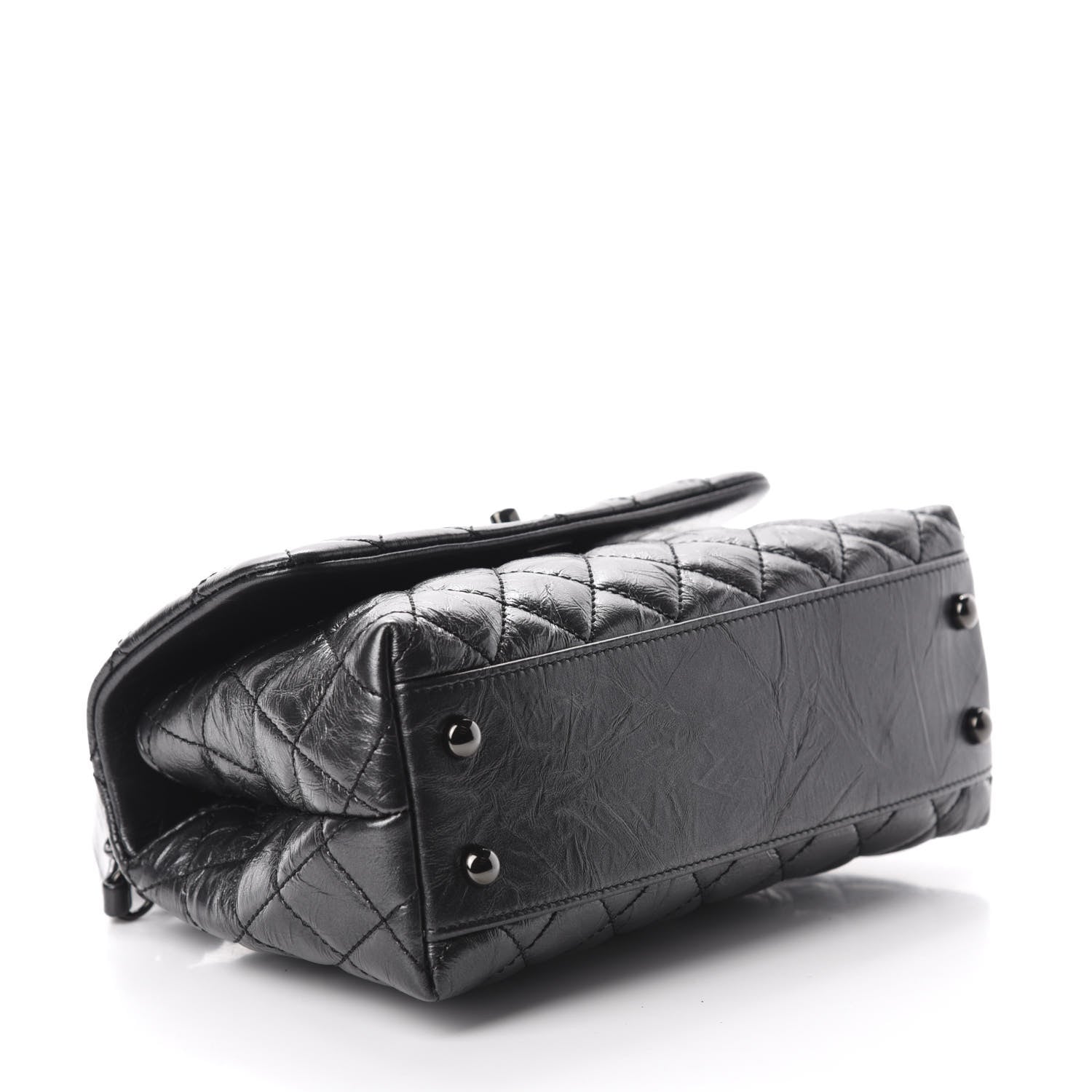 Chanel Aged Calfskin Quilted Mini Coco Handle Flap So Black 4 of 12