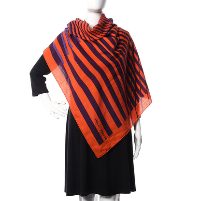 Hermes Cashmere Silk H Au Galop Shawl 140 Vermillon Violet 2 of 7