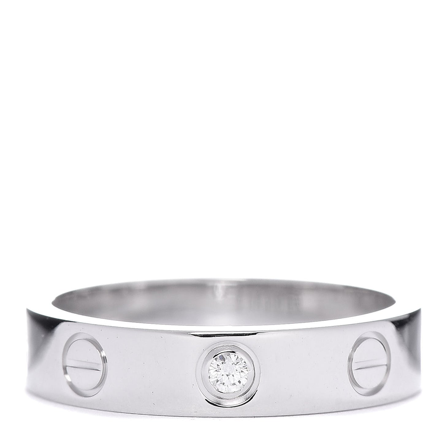 18K White Gold Diamond 4mm LOVE Wedding Band Ring 49 5