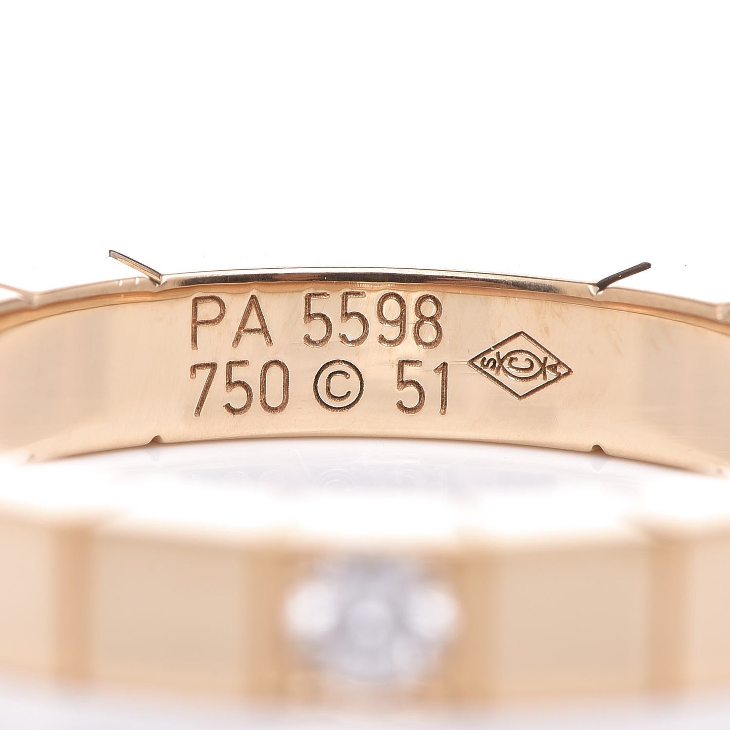 18K Yellow Gold Diamond Lanieres Ring 51 5.75