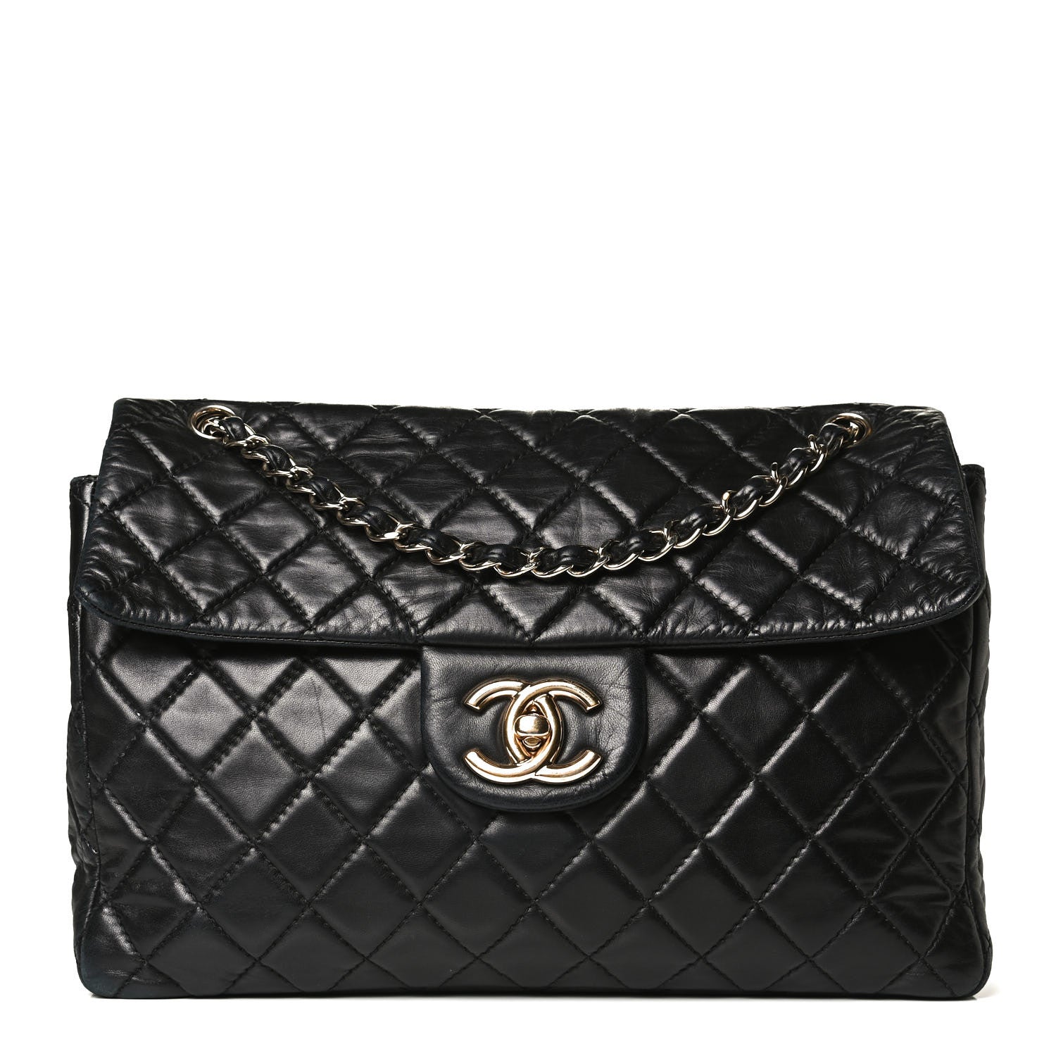 Chanel Washed Lambskin Quilted Maxi Single Flap Black 1 of 16