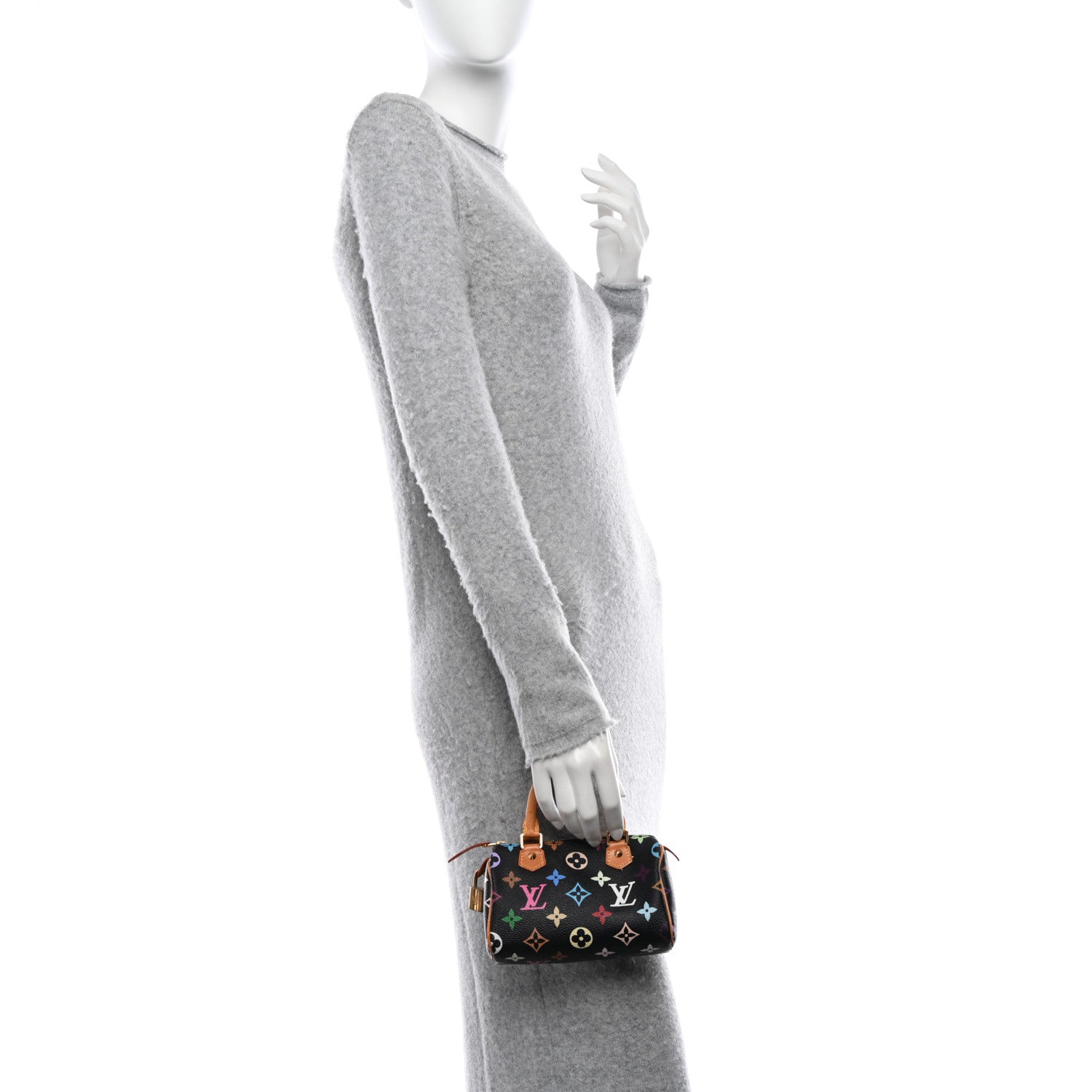 Louis Vuitton Monogram Multicolor Mini Sac HL Speedy Black 2 of 9