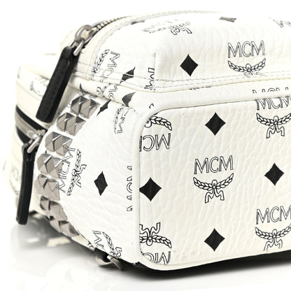 MCM Visetos Side Stud X-Mini Stark Bebe Boo Backpack White 5 of 13