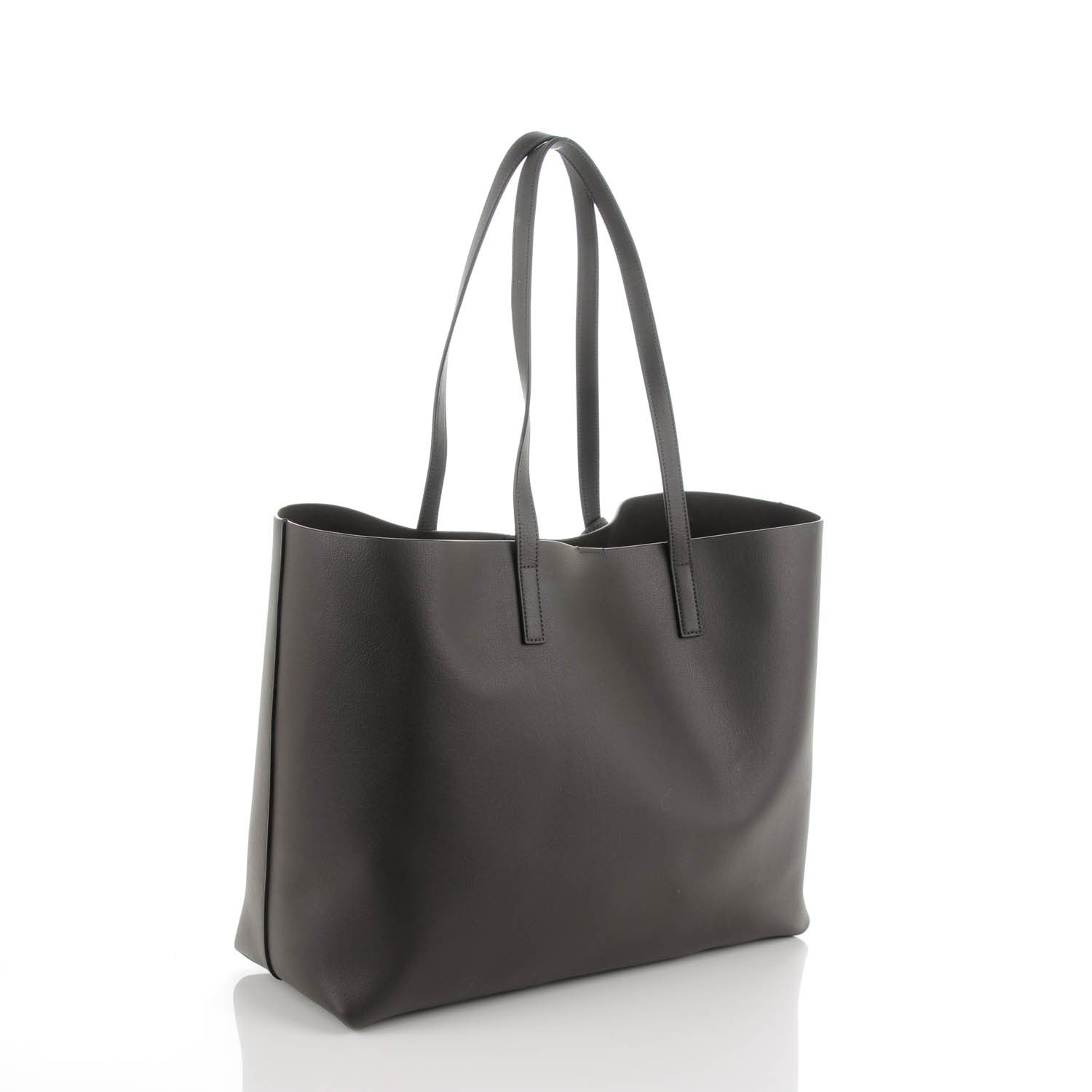 Saint Laurent Calfskin Large Shopping Tote Dark Grey 4 of 9