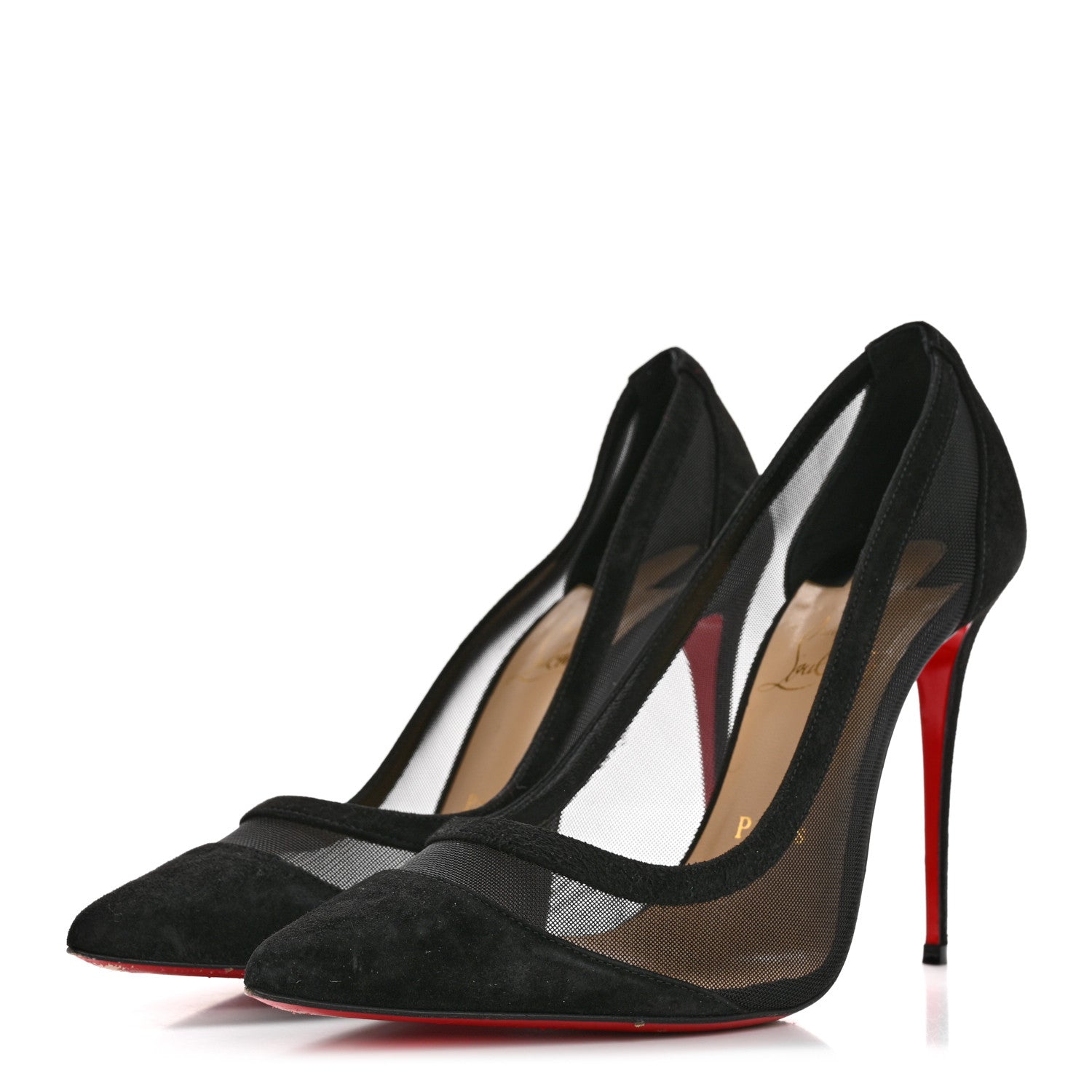 Christian Louboutin Veau Velours Rete Galativi 100 Pumps 39.5 Black 4 of 8