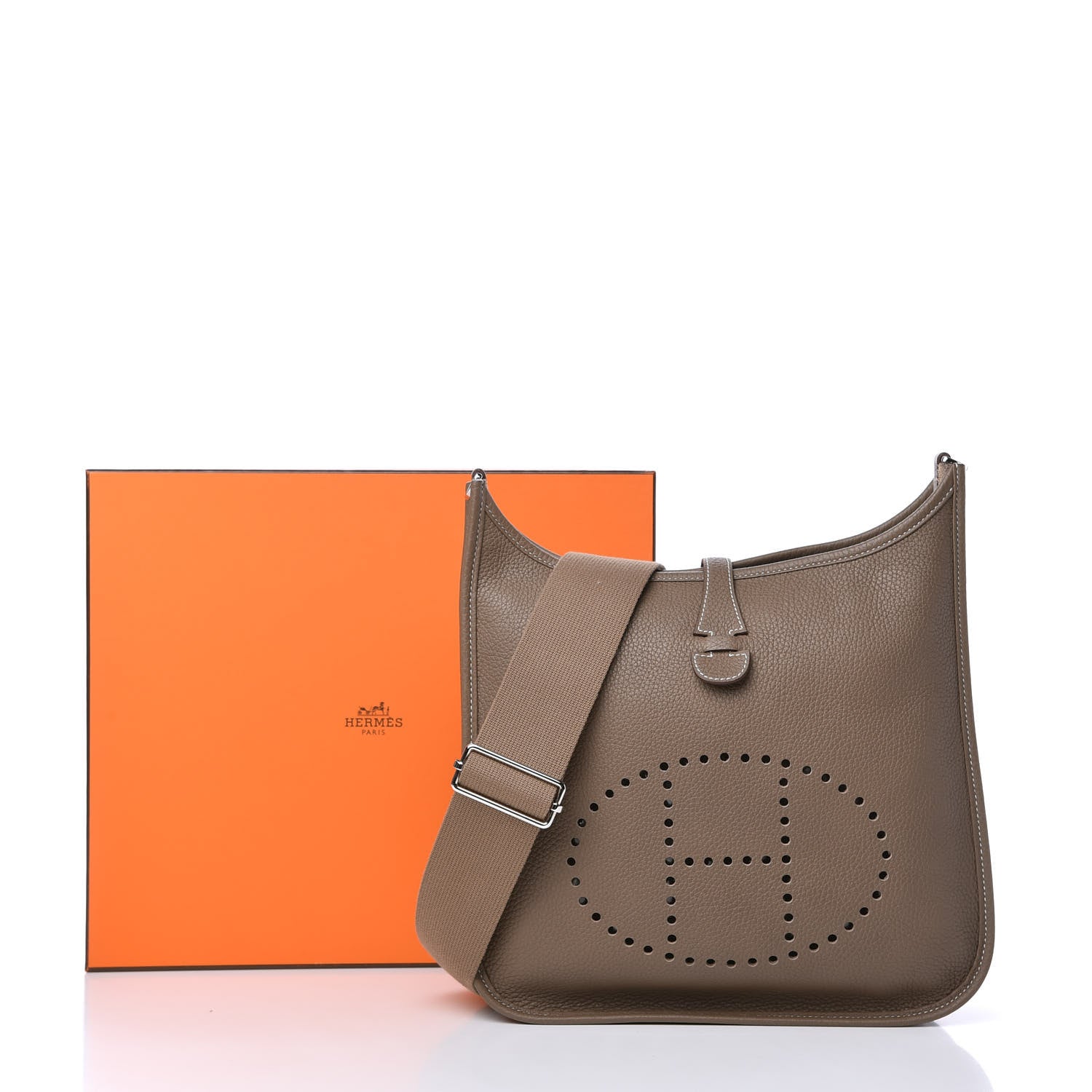 Hermes Taurillon Clemence Evelyne III PM Etoupe 10 of 10