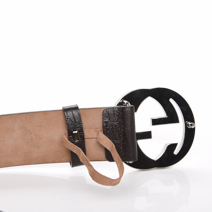 Gucci GG Supreme Monogram Niagara Lux Calfskin Interlocking G 40mm Belt 75 30 Beige Ebony Cocoa 4 of 5