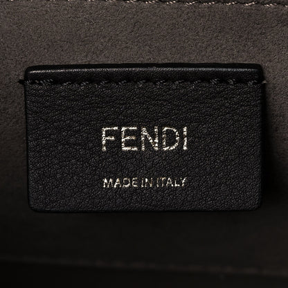 Fendi Vitello Century Raffia Snakeskin F is Fendi FF Woven Embroidered Kan I Shoulder Bag Black Natural 6 of 15