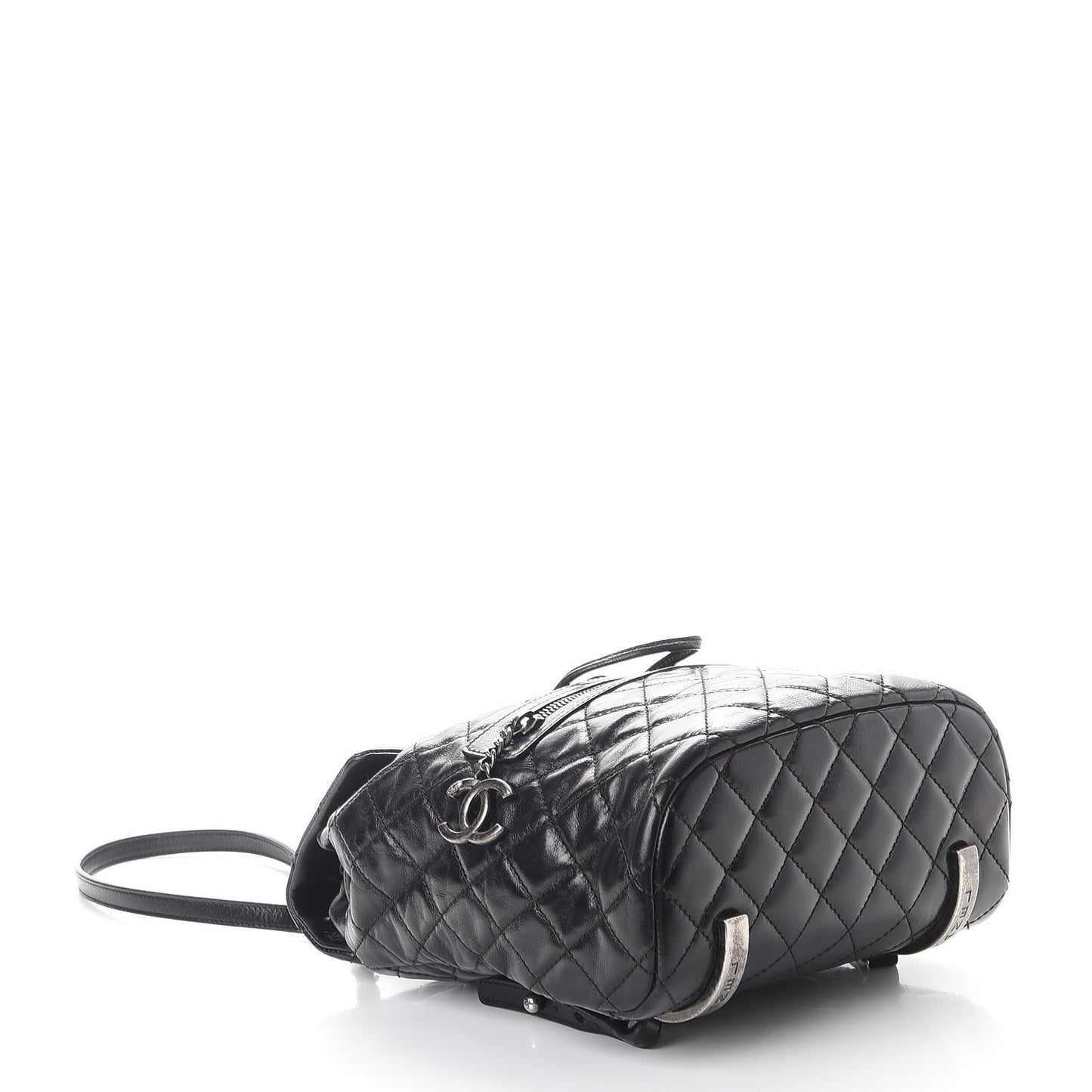 Glazed Calfskin Quilted Small Salzburg Mountain Backpack Black