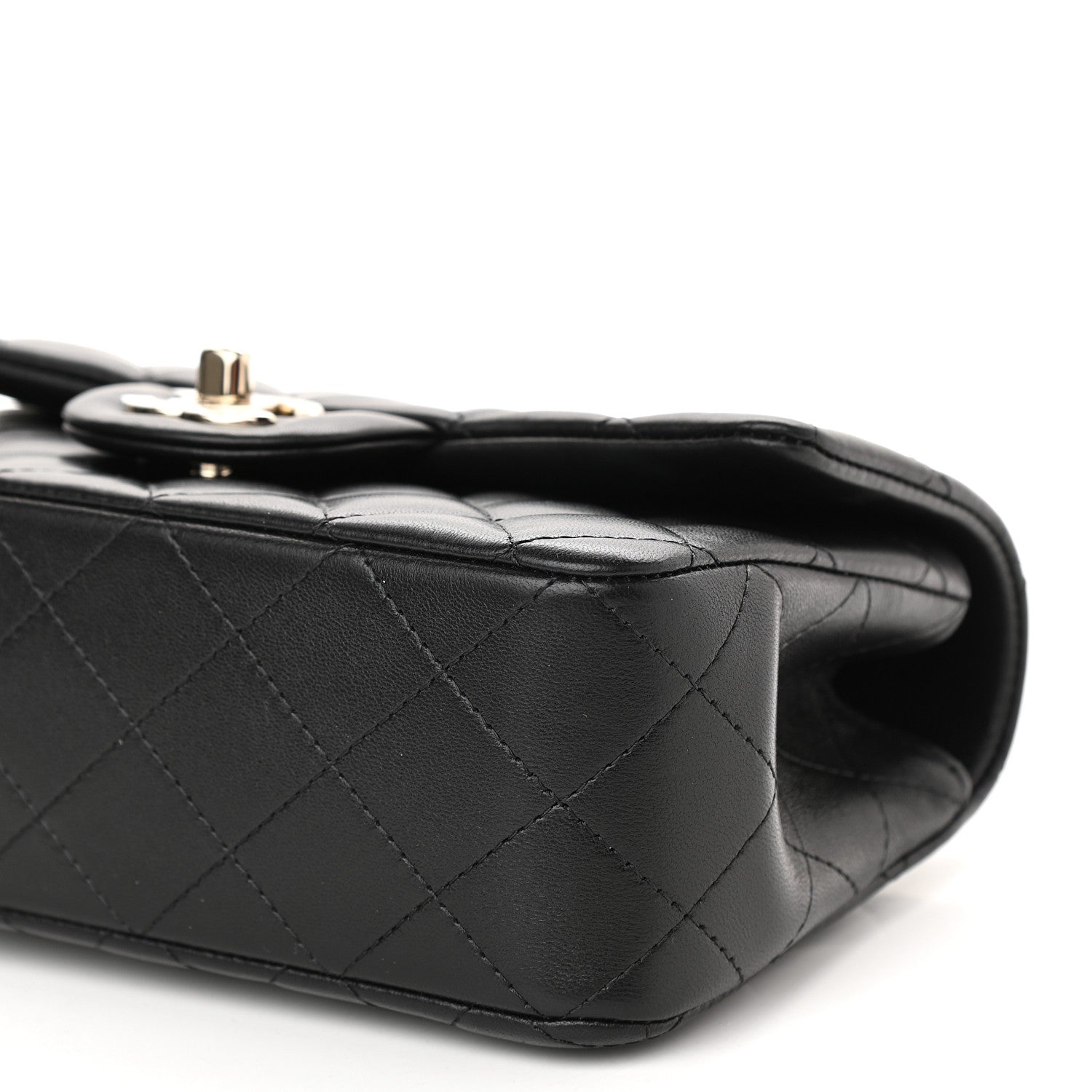 Chanel Lambskin Quilted Mini Top Handle Rectangular Flap Black 9 of 10