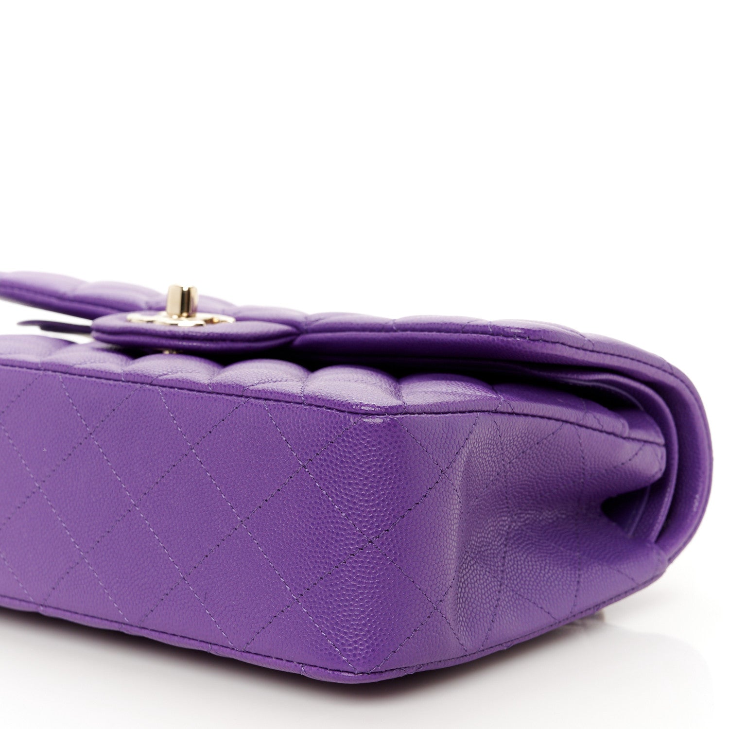 Chanel Caviar Quilted Small Double Flap Purple 11 of 12
