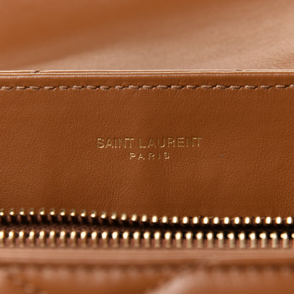 Saint Laurent Calfskin Y Quilted Monogram Small Loulou Chain Satchel Dark Natural 6 of 11