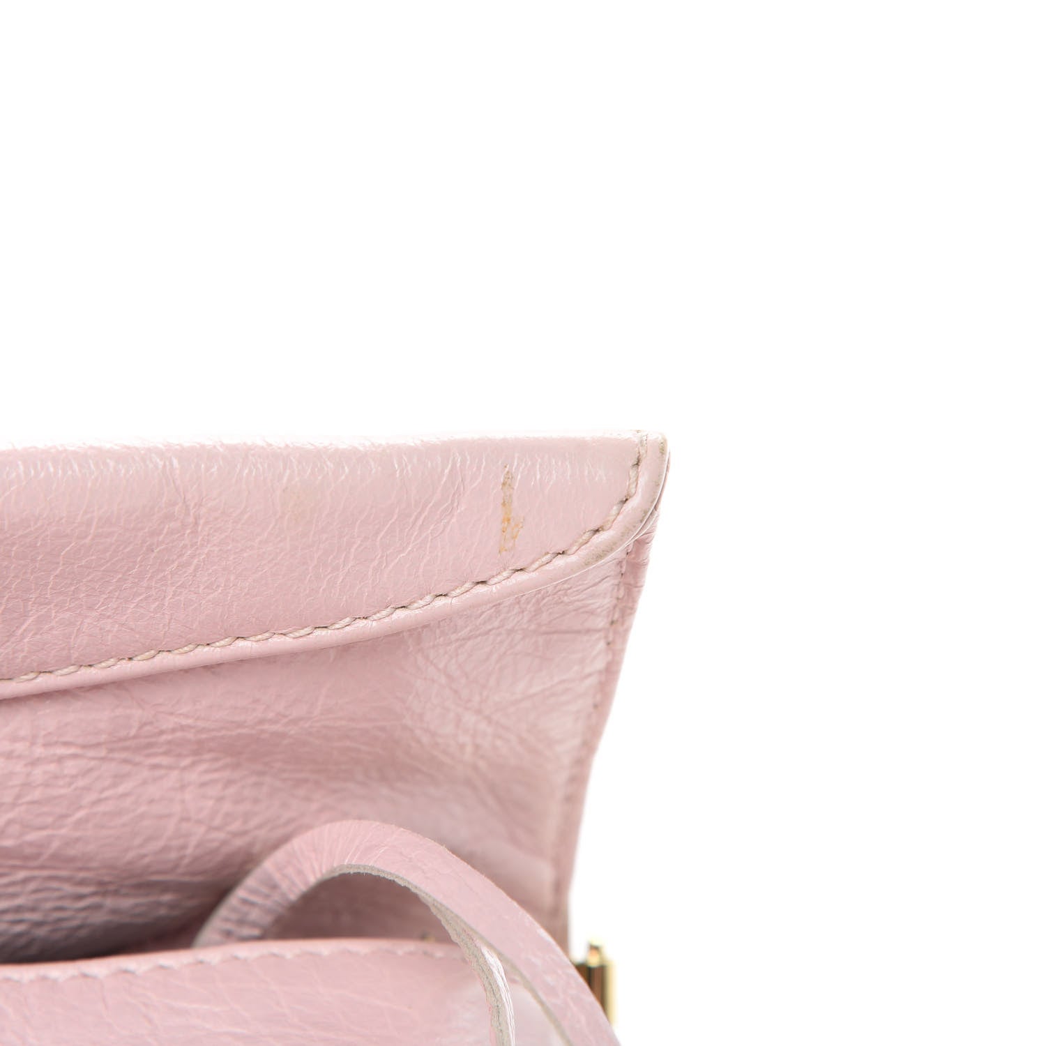 Balenciaga Agneau Giant 12 Gold Hardware Envelope Strap Clutch Rose Poudre 12 of 13
