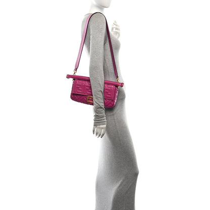 Fendi Nappa FF 1974 Embossed Baguette Ciclamino Pilar 2 of 10