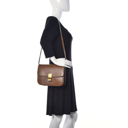 Celine Natural Calfskin Medium Classic Box Flap Bag Tan 2 of 8