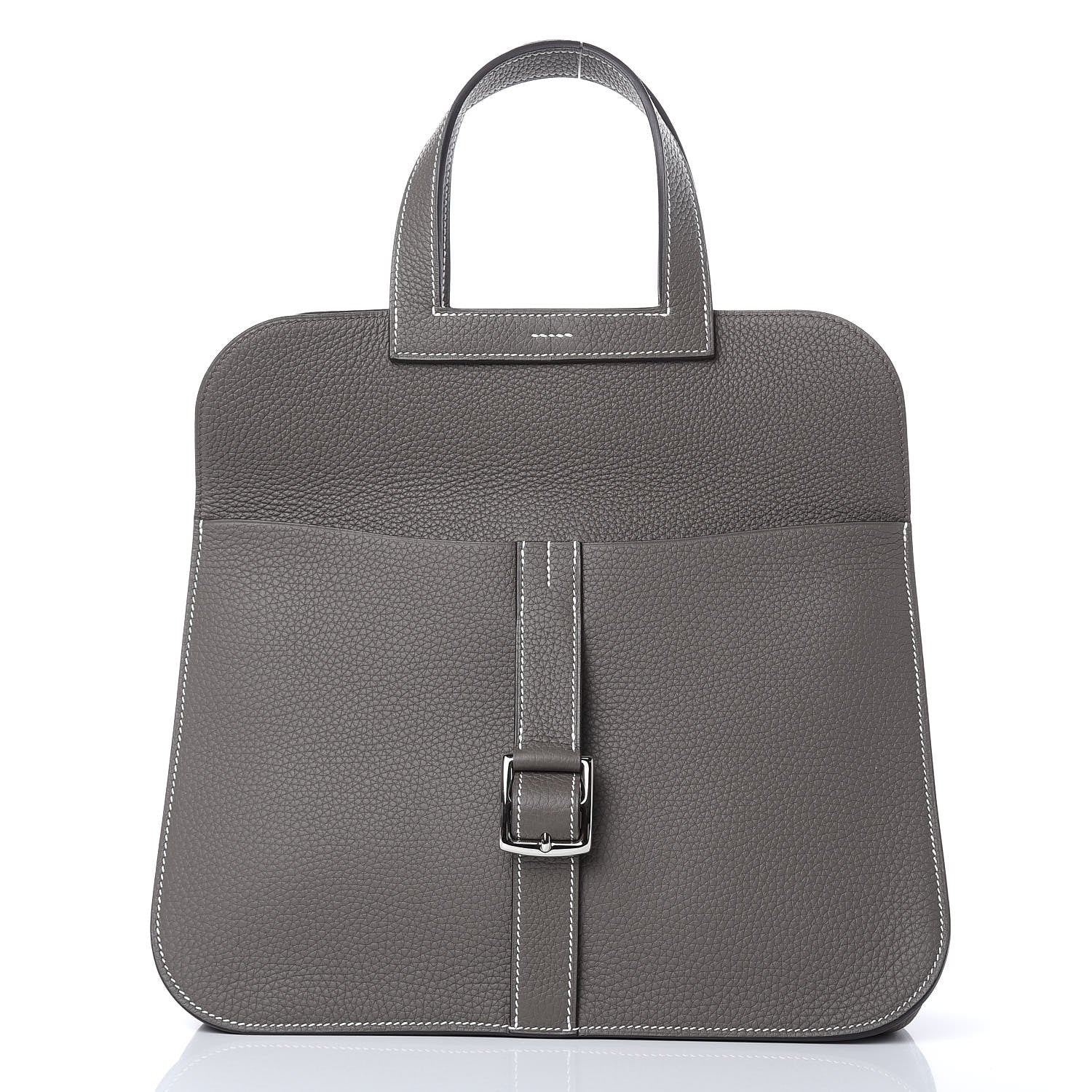 Hermes Taurillon Clemence Halzan 31 GM Etain 4 of 13