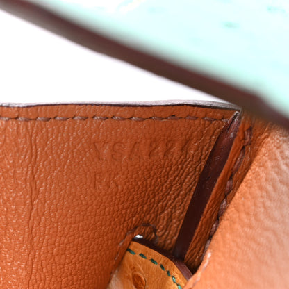 Hermes Ostrich Horseshoe Birkin 30 Vert Vertigo Safran 7 of 10